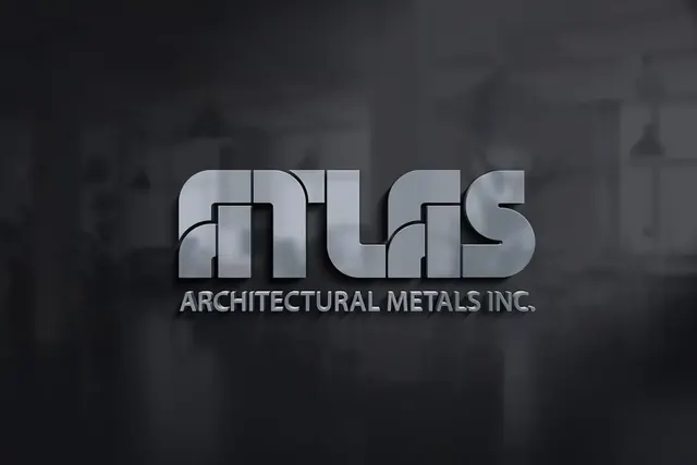 Atlas Architectural Metals logo rendered as a metal wall sign