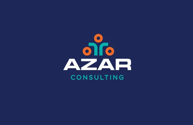 Azar Consulting logo on a navy background
