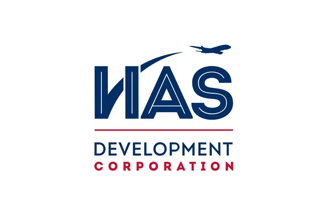 HASDC Development Corporation logo in navy and red on white