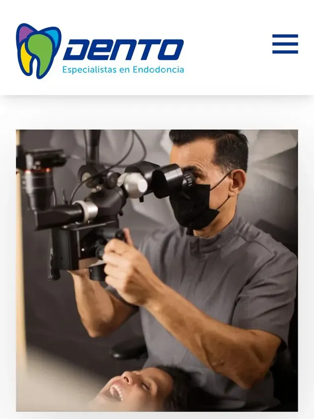 Mobile view of the Dento website