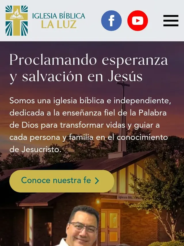 Mobile view of the Iglesia Bíblica La Luz website