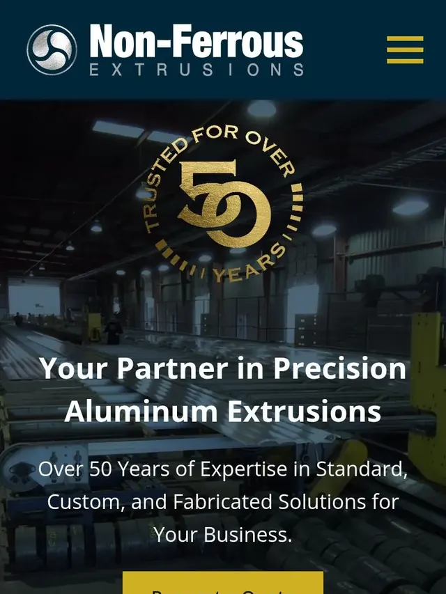 Mobile view of the Non-Ferrous Extrusions website