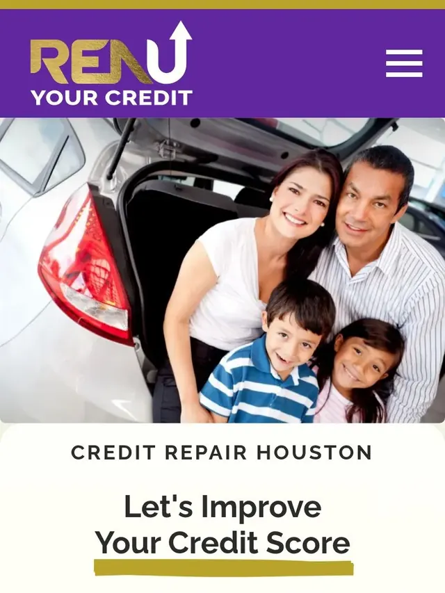 Mobile view of the RENU Your Credit website