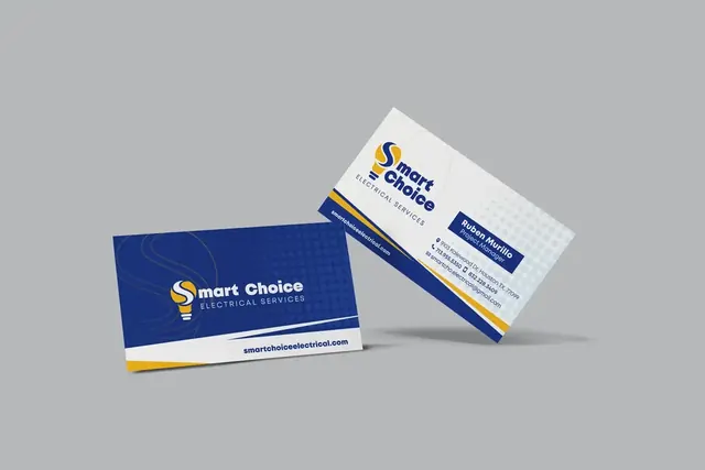 Smart Choice Electrical business cards, front and back