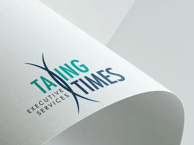 Taxing Times Executive Services logo on curved paper