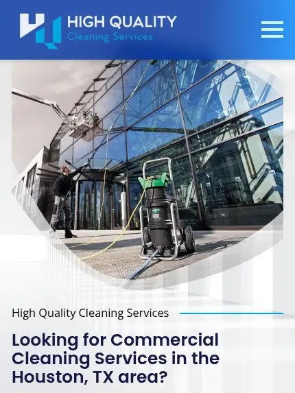 Mobile view of the High Quality Cleaning Services website