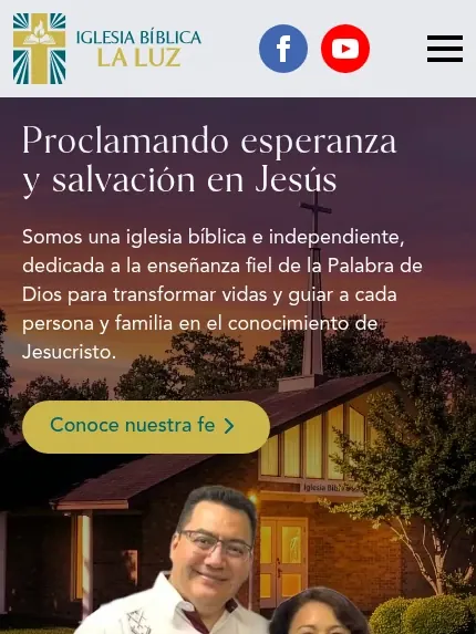 Mobile view of the Iglesia Bíblica La Luz website