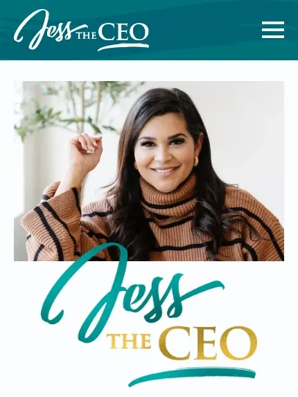 Mobile view of the Jess the CEO website