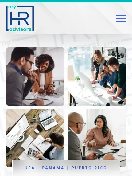 Mobile view of the My HR Advisors website