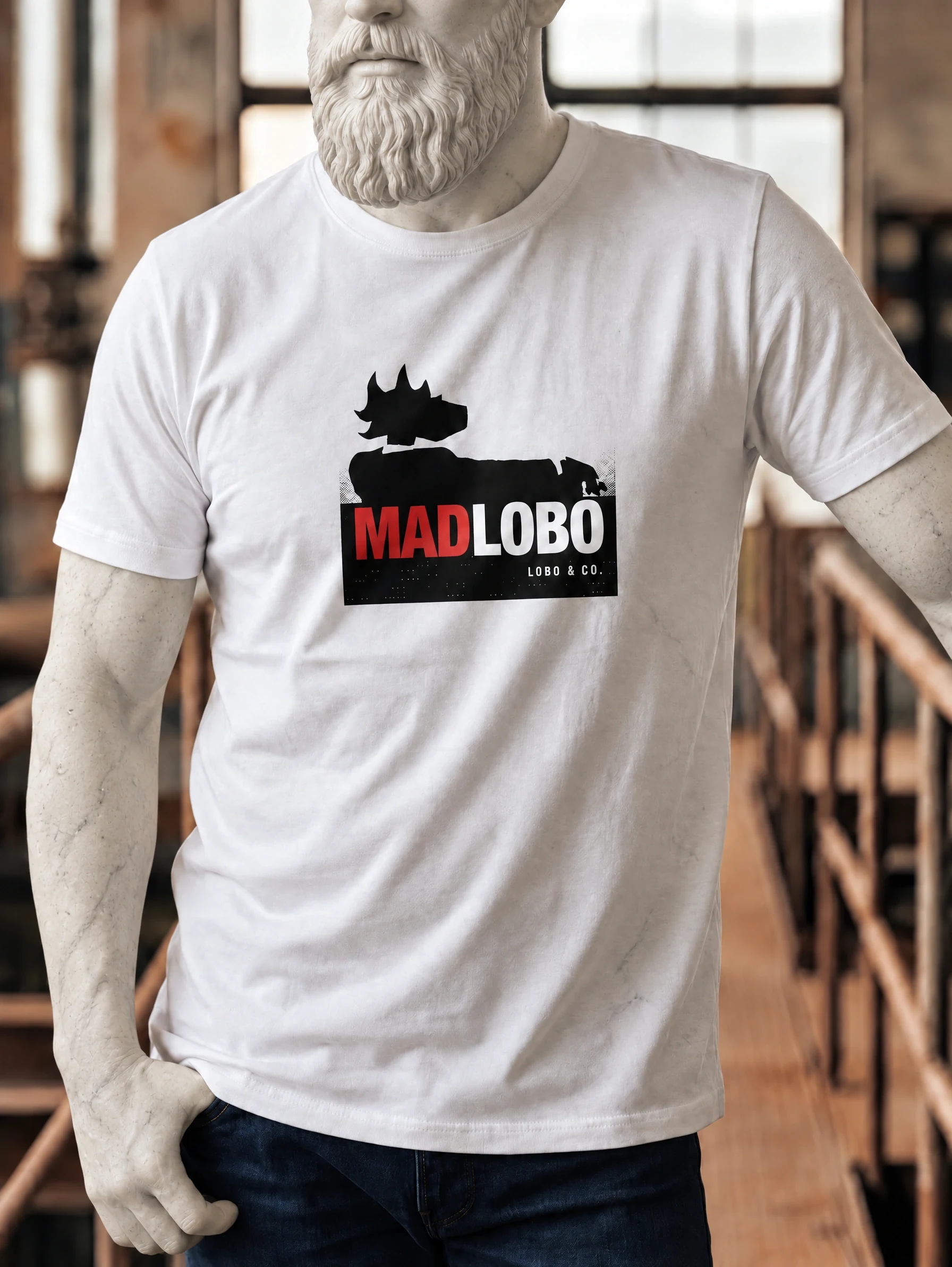 MAD LOBO Wolf Outline Tee, view 1 of 2