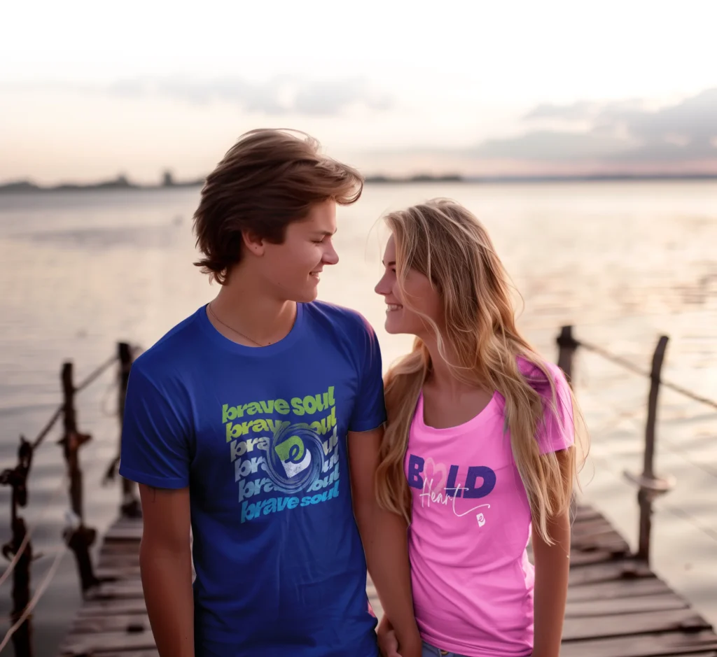 Valentine young adult romantic couple smiling